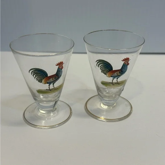 Rooster Design Glass Tumblers - Set of 2 - Picture 2 of 2
